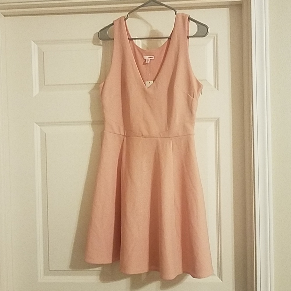 Bongo Pink V Neck A Line Mini Dress size M